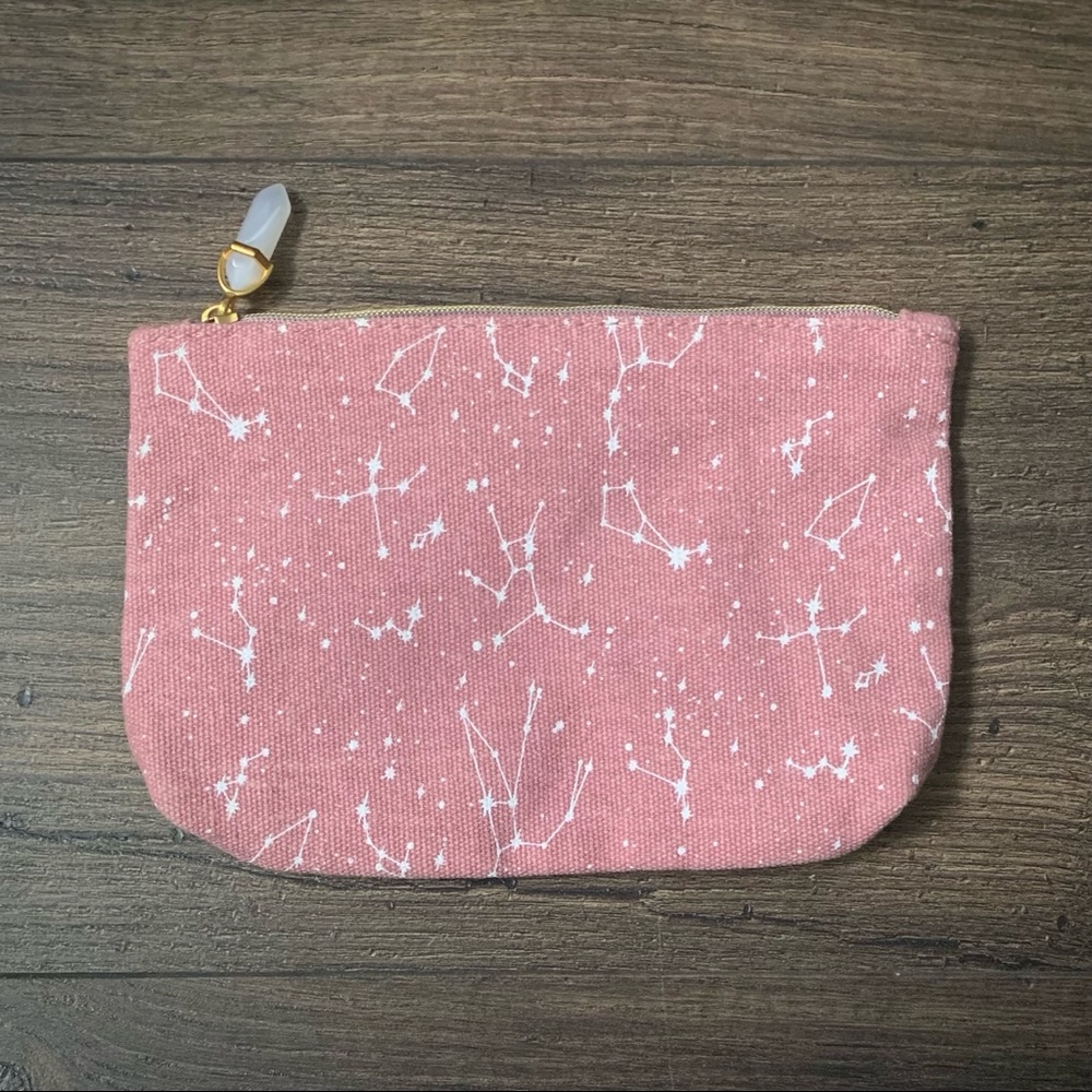 Pink constellation faux crystal ipsy bag